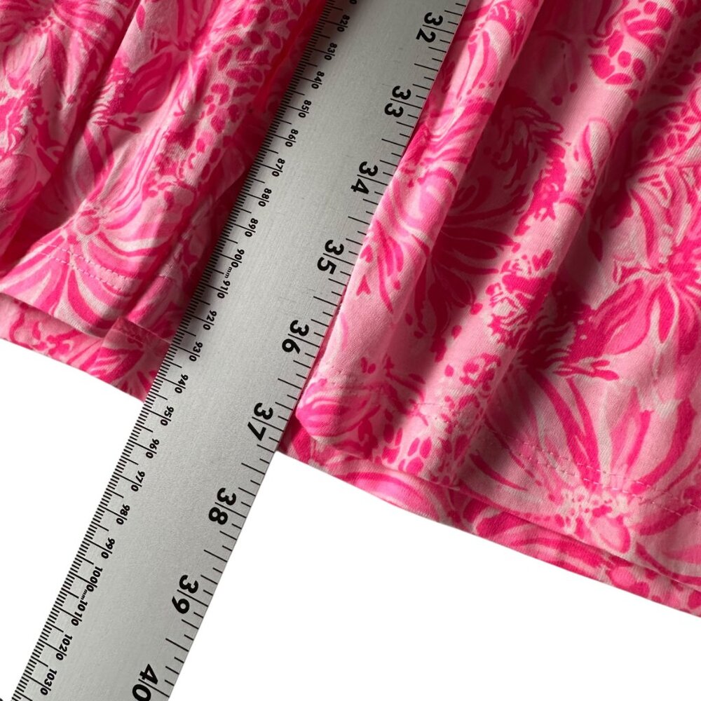 Lilly Pulitzer Women's GEANNA Dress Pink Blossom Foxy Llama 3/4 Sleeve XL - Picture 8 of 10